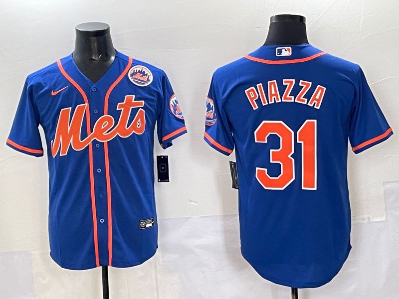 Men 2025 New York Mets #31 Piazza Blue Game Nike MLB Jersey style 09